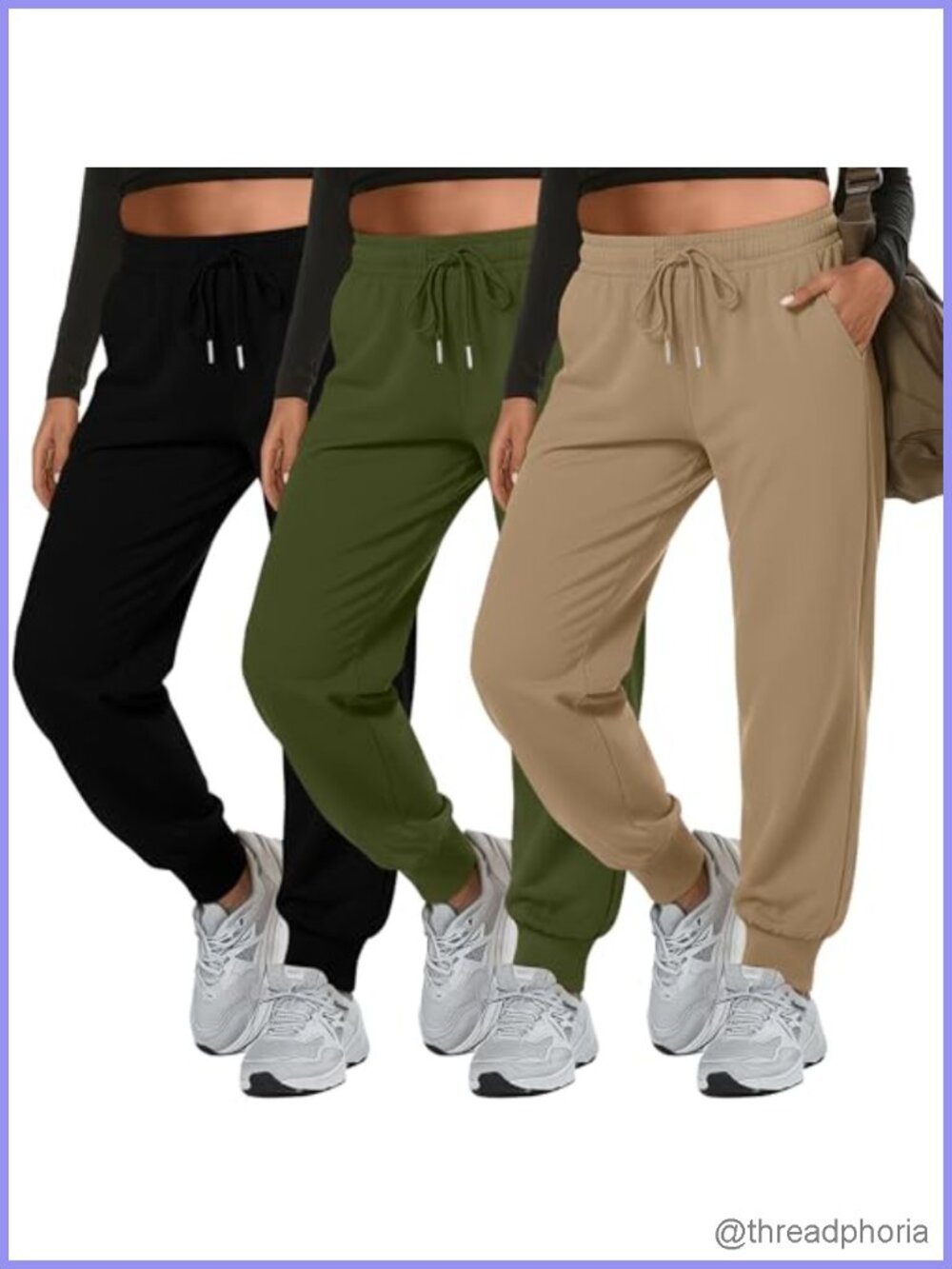 Plus Size Baggy Joggers 3 Pack Sweatpants Stretchy Lounge Active